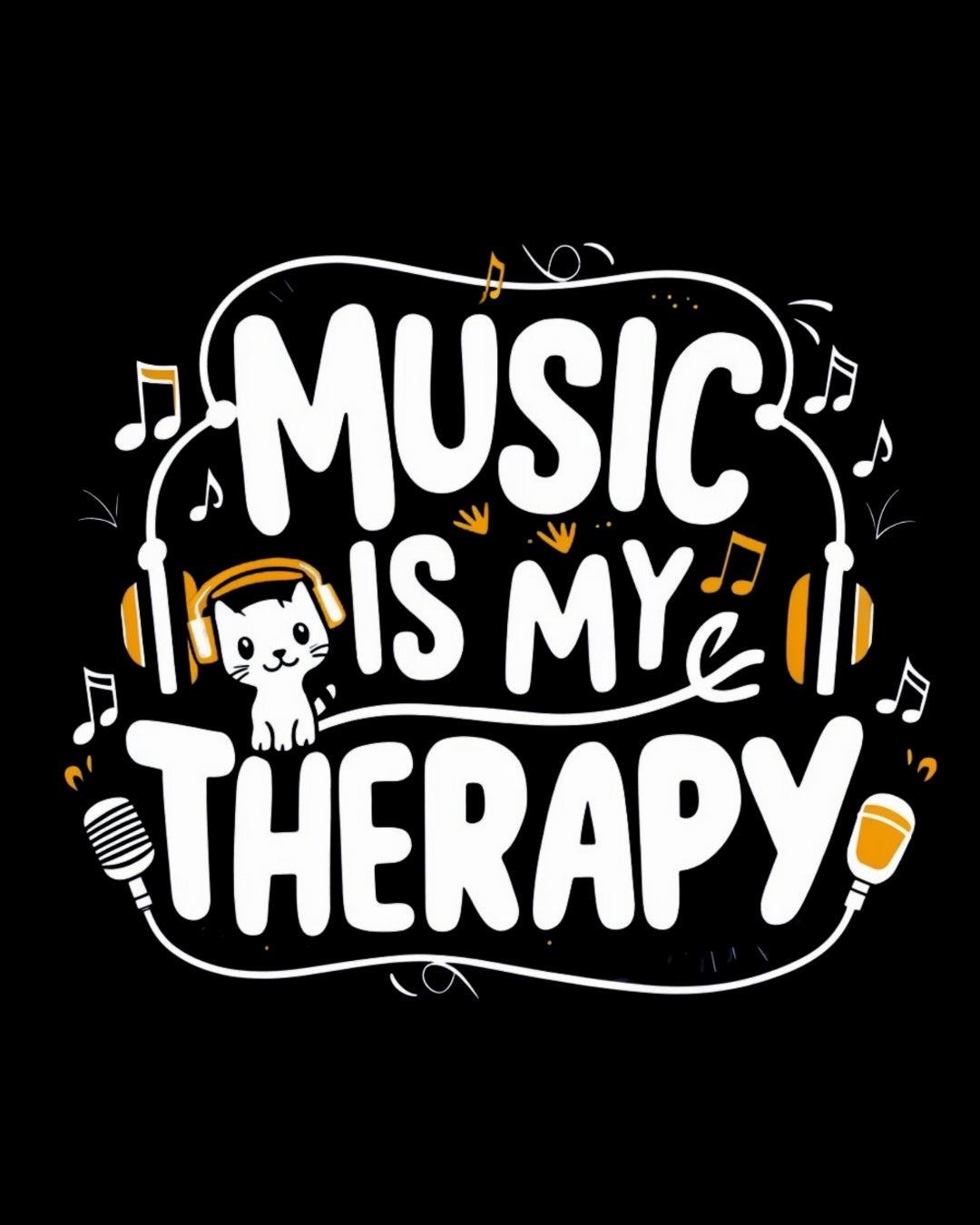 Music Is My Therapy Cotton T-Shirt