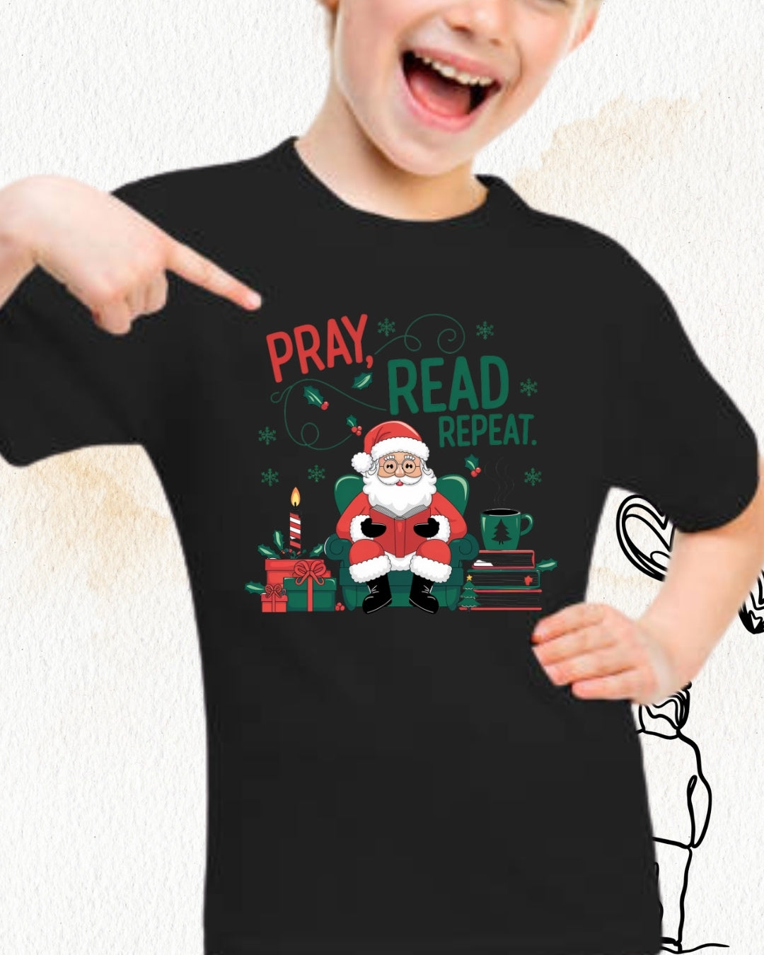 Pray Smile kid Heavy Cotton Tshirt