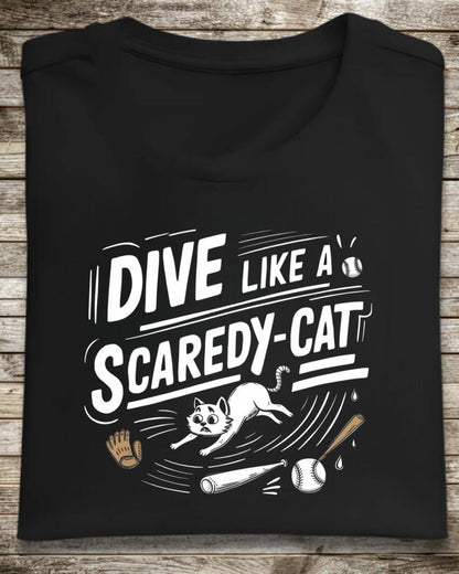 Dive Like Scaredy Cat Cotton Crew Neck Men Tshirt