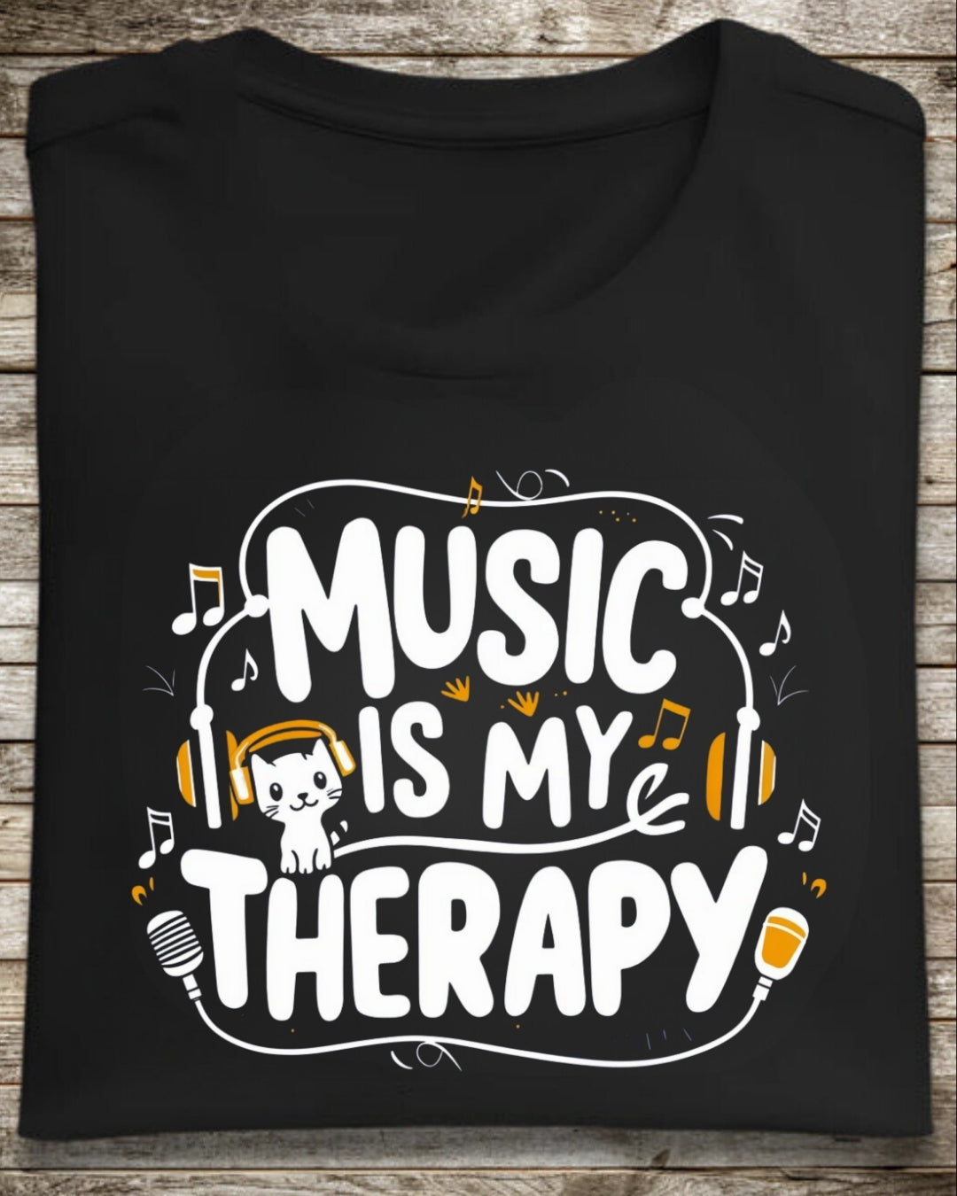 Music Is My Therapy Cotton T-Shirt