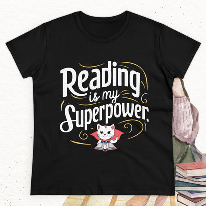 Reading Is My Superpower Women Cotton Tshirt