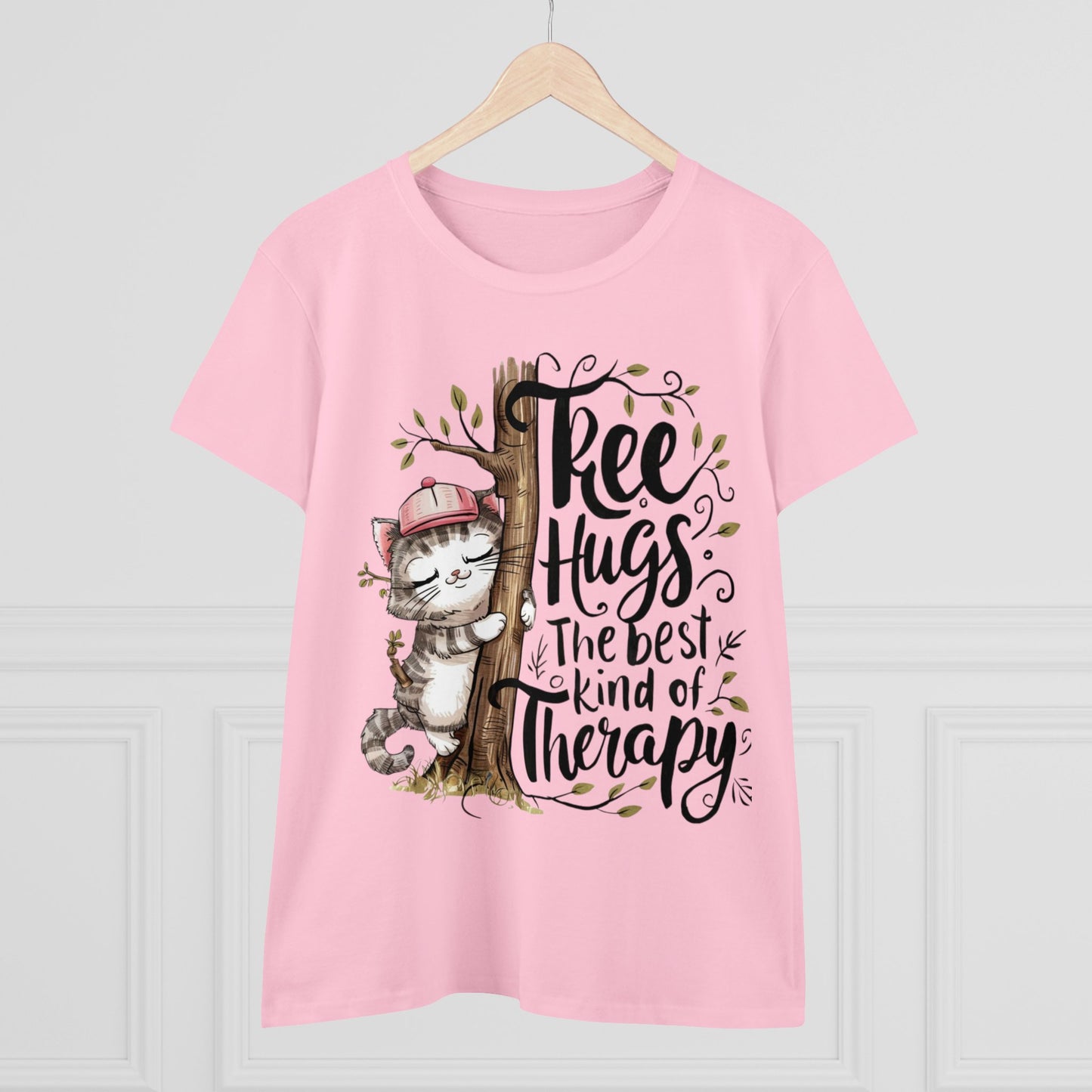 Tree Hugs Best Kind of Therapy Women Cotton Tshirt