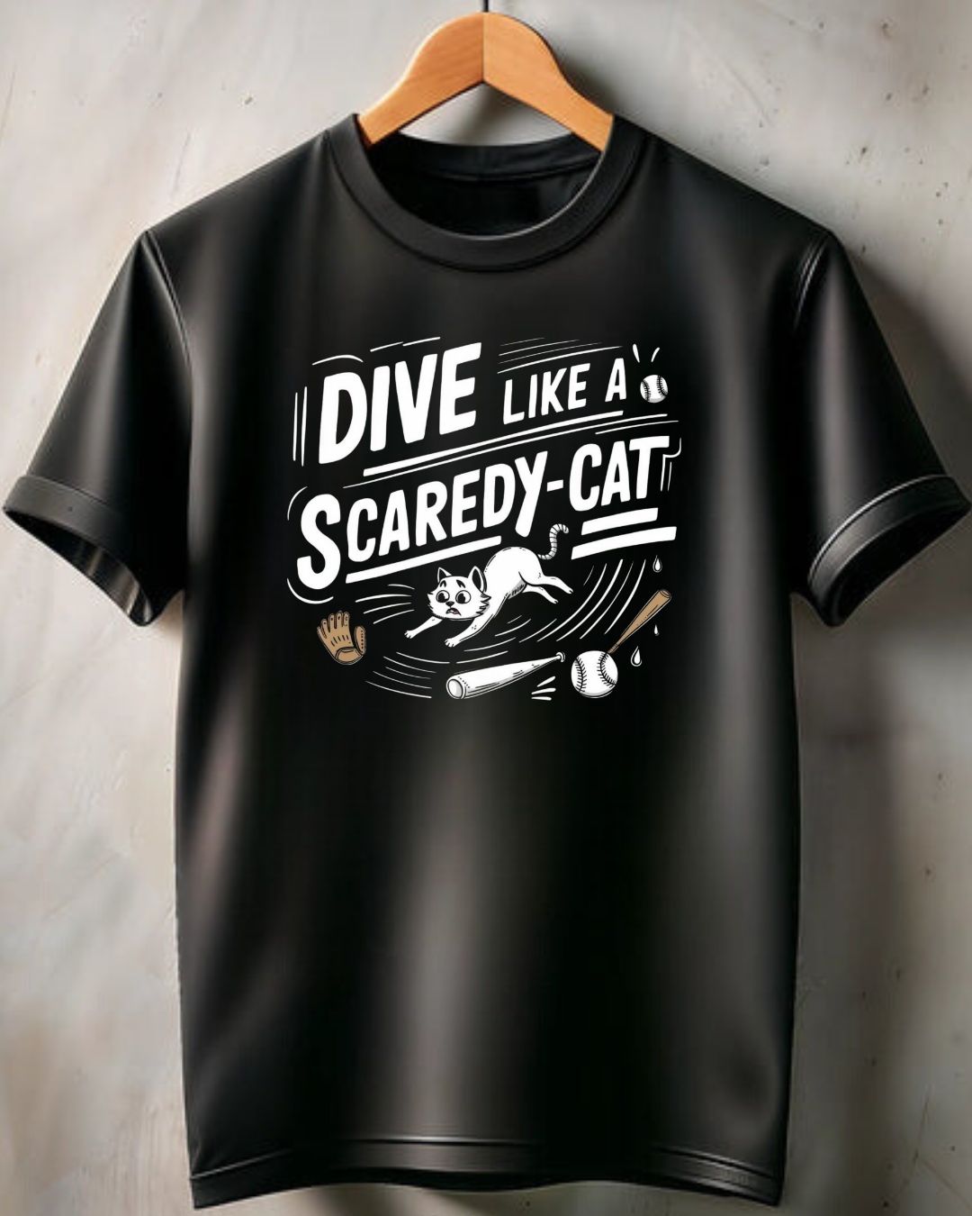 Dive Like Scaredy Cat Cotton Crew Neck Men Tshirt