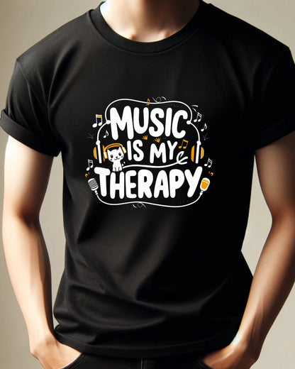 Music Is My Therapy Cotton T-Shirt