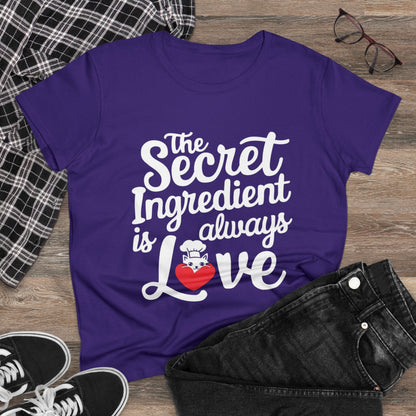 Secret Ingredient Is Love  Women Cotton Tshirt