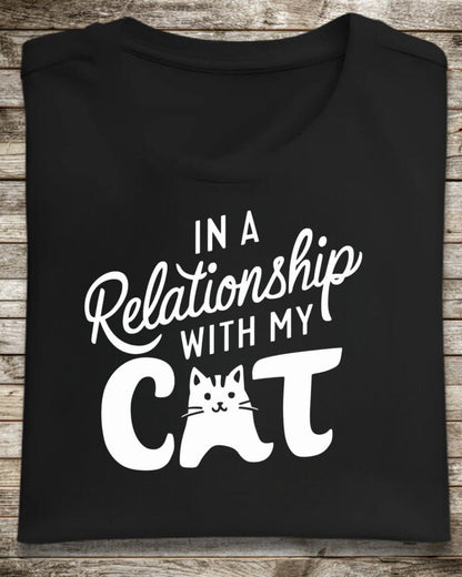 In A Relationship With Cat Cotton Men Tshirt