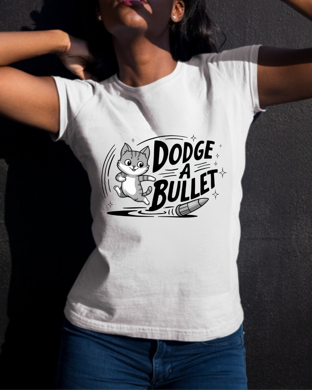 Dodge A Bullet Idiom Unisex Cotton T-Shirt