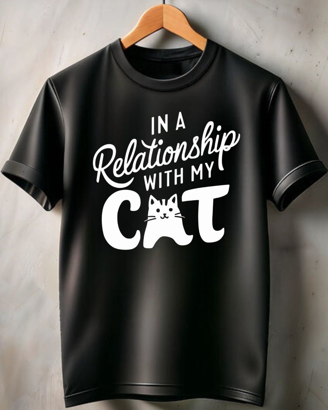 In A Relationship With Cat Cotton Men Tshirt