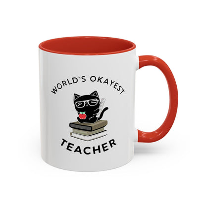 Billien Pawsome Teacher Printify 11 oz 11oz accent mug Coffee Mugs Holiday Picks Home & Living Kitchen Mugs Spring Essentials two tone White base