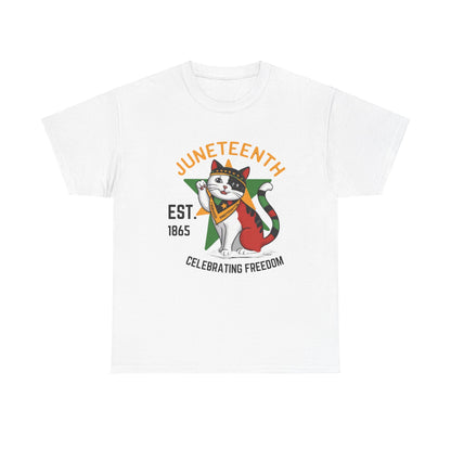 Juneteenth Celebrating Freedom Black History Proud Afro Cotton T-Shirt