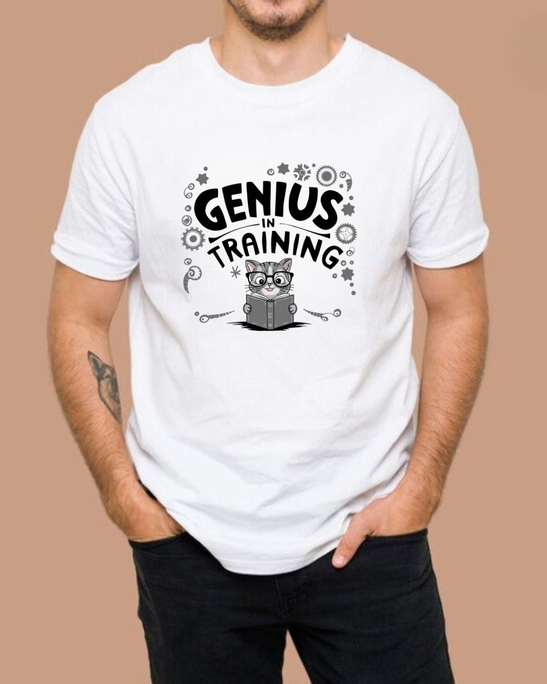 Genius In Training Cotton Men Tshirt