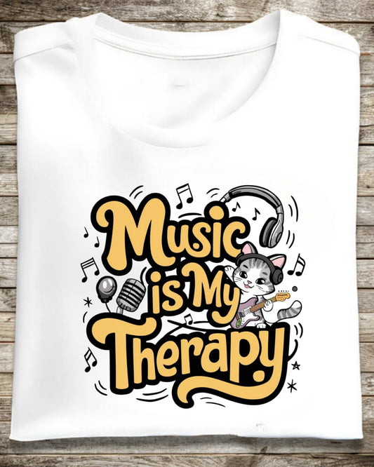 Music Is My Therapy Unisex Cotton Tshirt