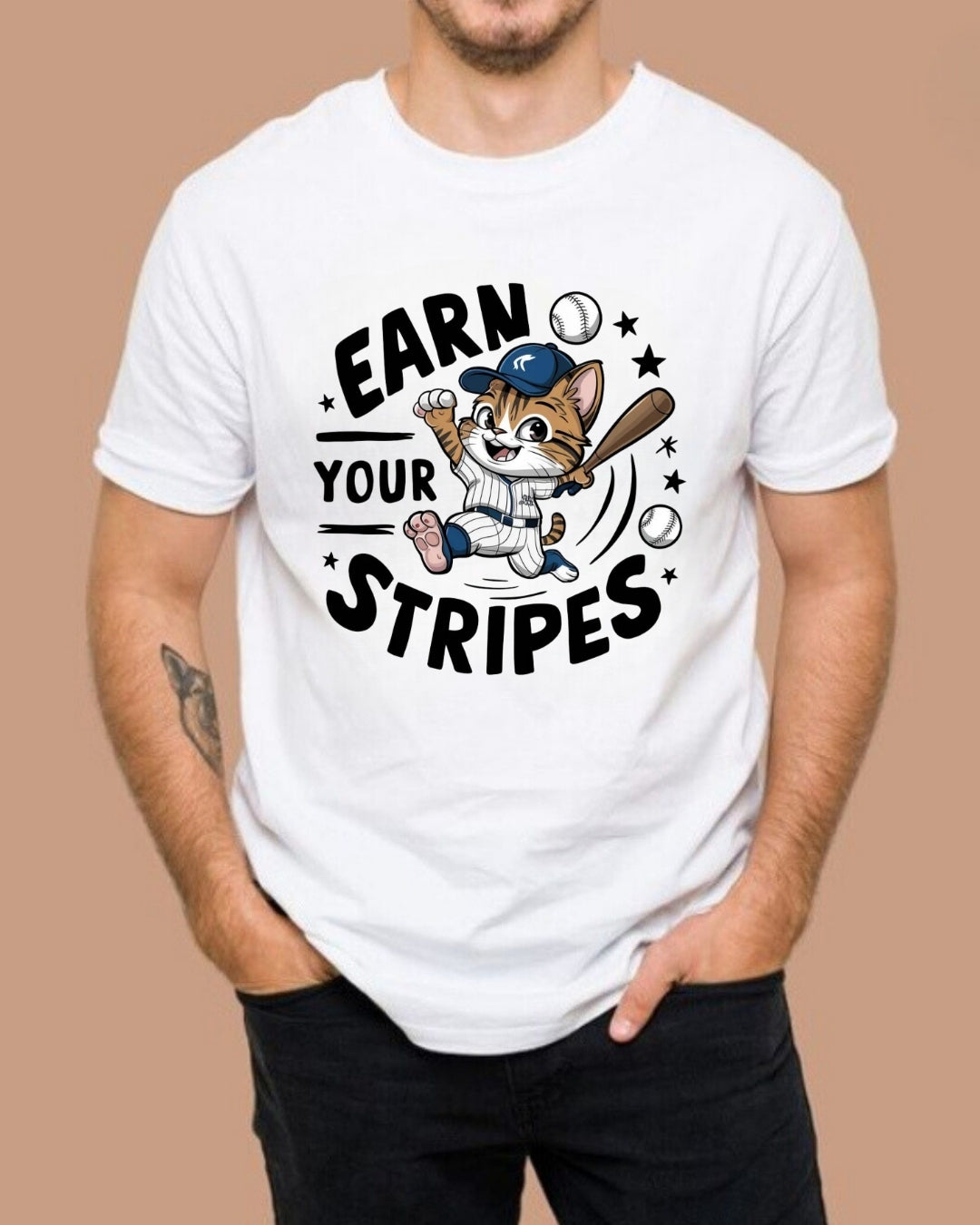 Earn Your Stripe Baseball Cotton T-Shirt