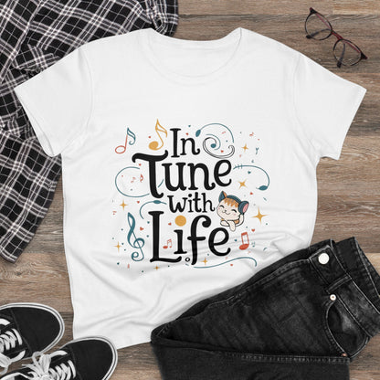 In Tune With Life Women Cotton Tshirt