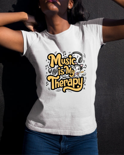 Music Is My Therapy Unisex Cotton Tshirt