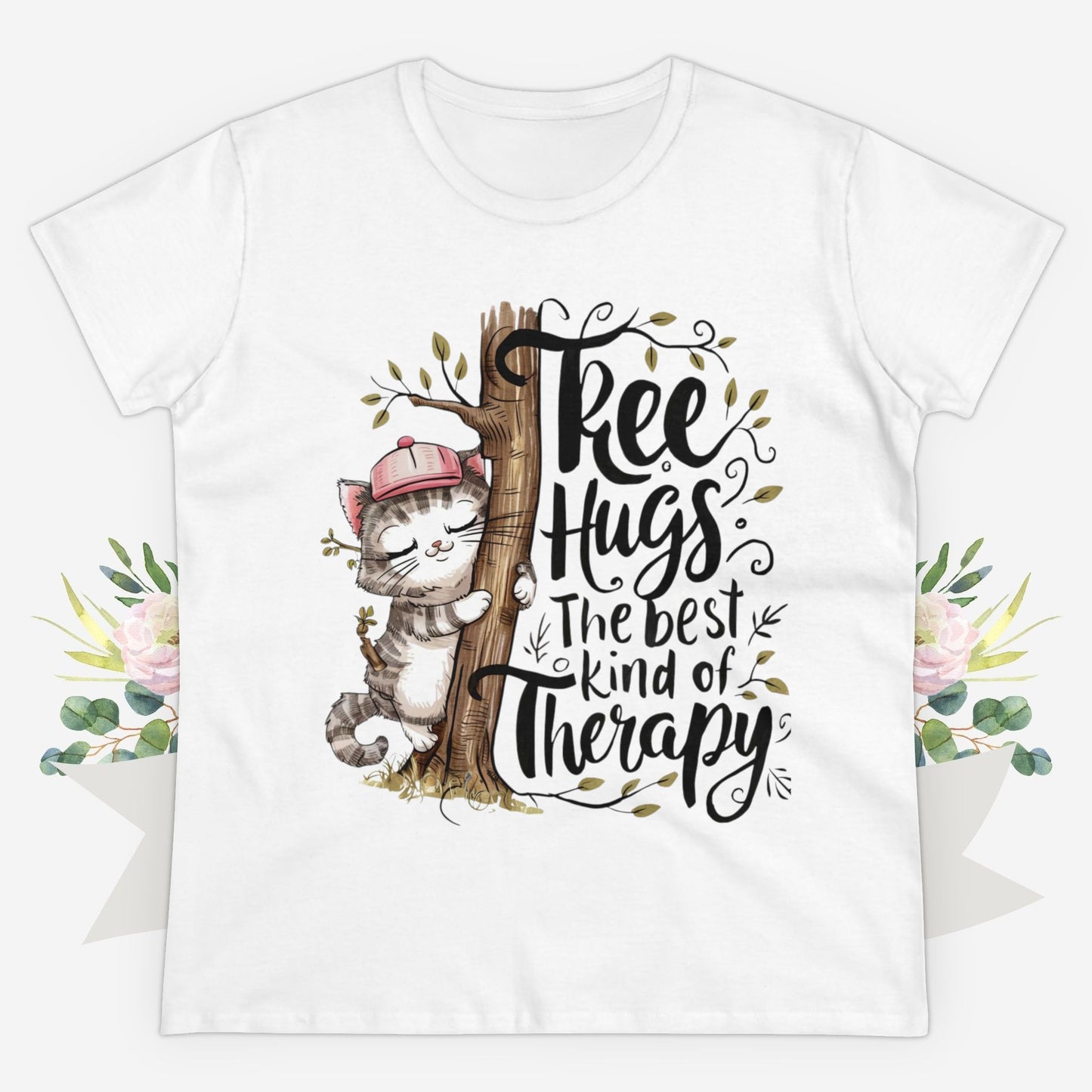 Tree Hugs Best Kind of Therapy Women Cotton Tshirt