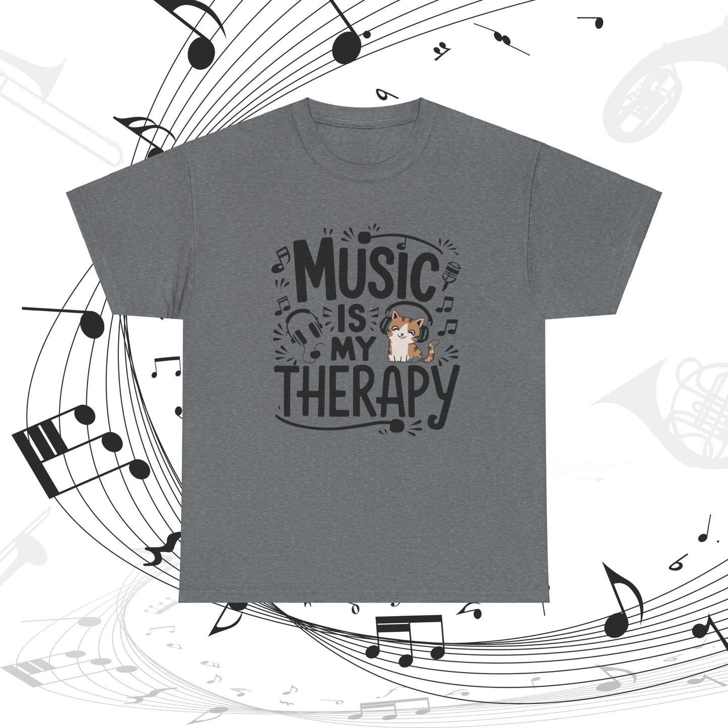 Music Is My Therapy Cotton T-Shirt