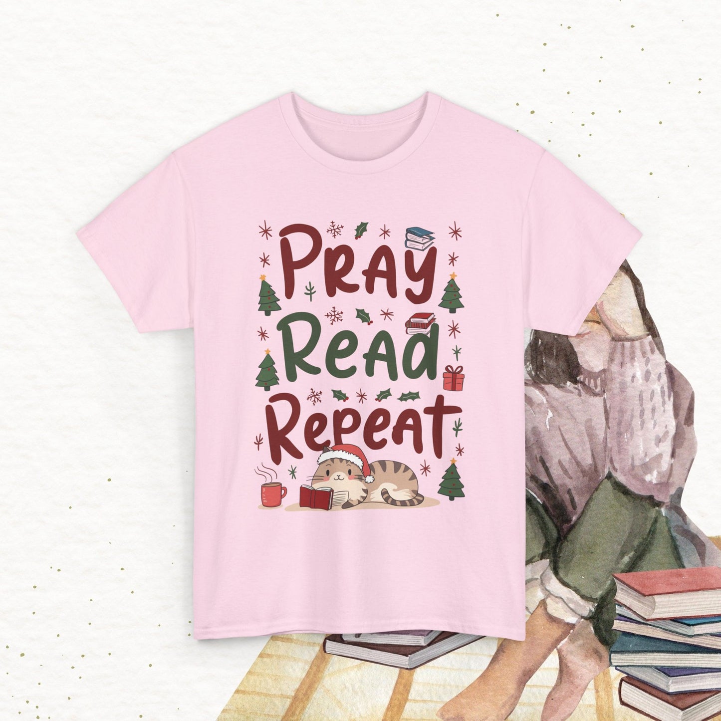 Pray Read Repeat Cotton Tshirts