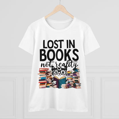 Lost In Book Not Reality Women Cotton Tshirt