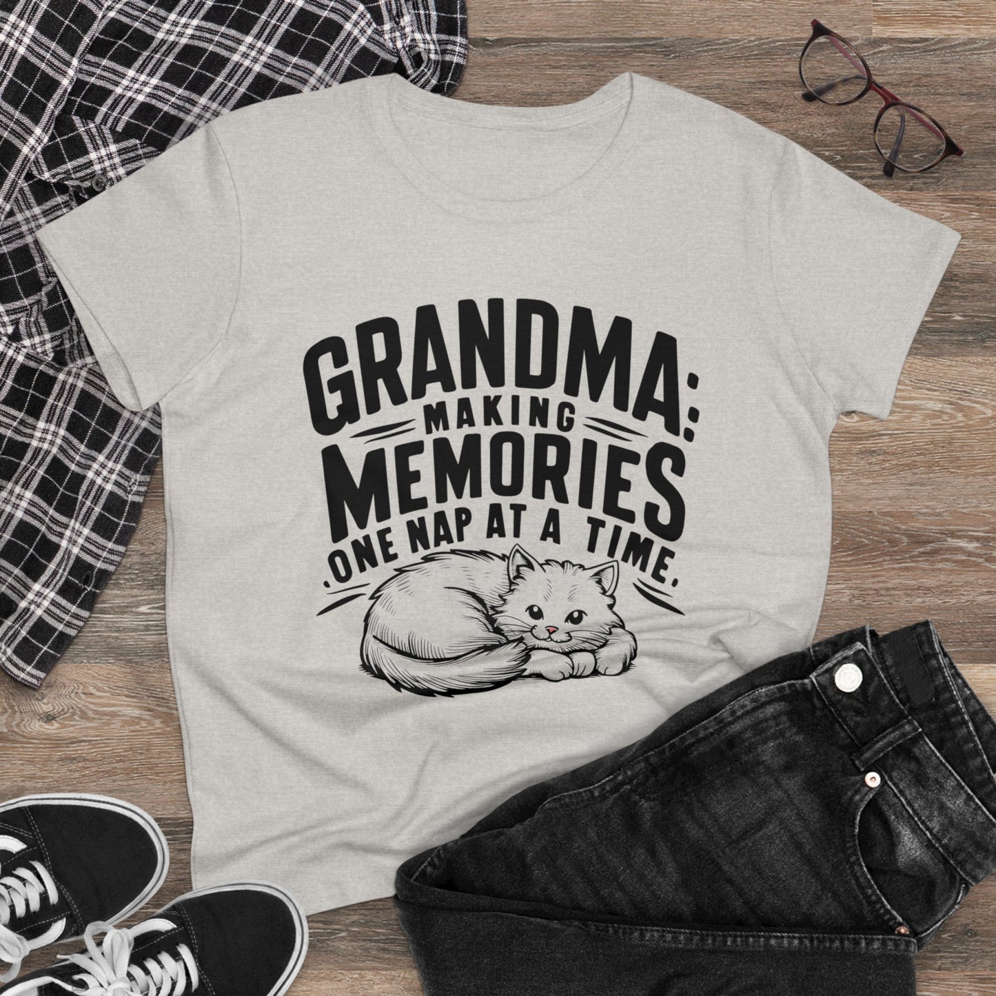 Grandpa Having Memory One Nap A Time  Women Cotton Tshirt