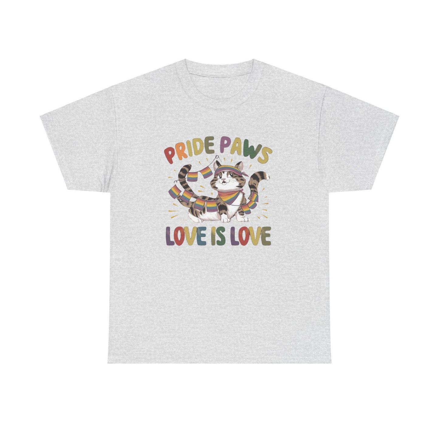 Pride Paws Love Is Love LGBT Pride Promoting Pride Equality and Love LGBT Gift Cat TShirt