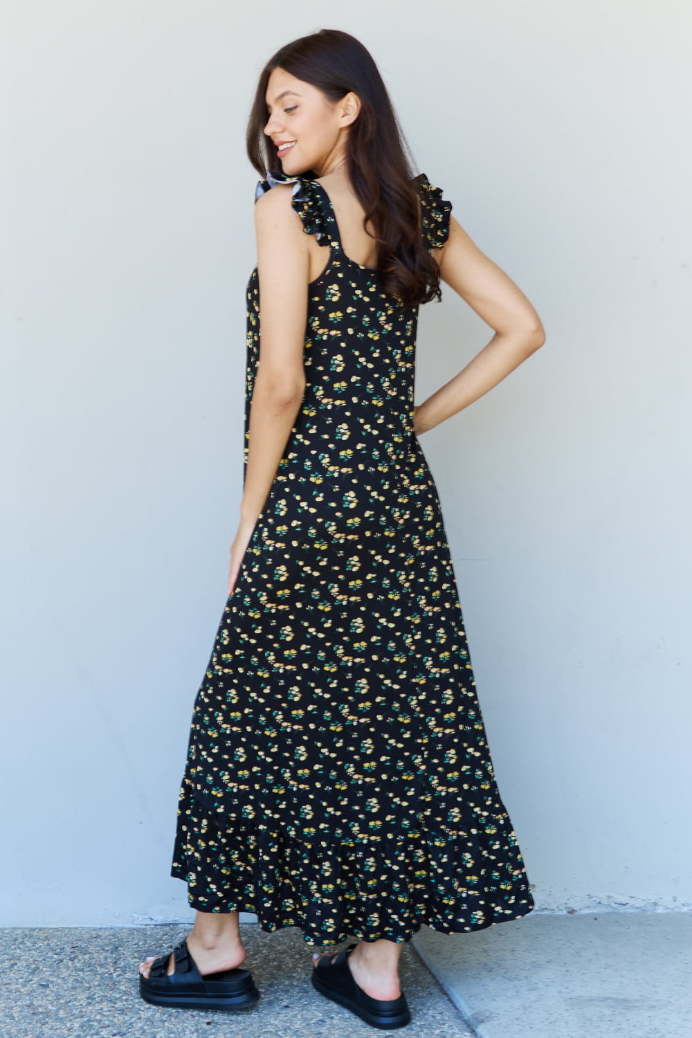 Garden Ruffle Floral Maxi Dress