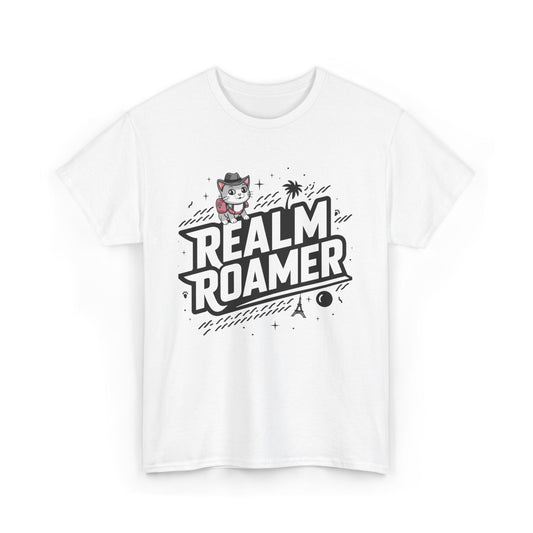 Funny Cat Realm Roamer Travel Vacation Gift Men Kids Women Tee Funny Cat T-Shirt