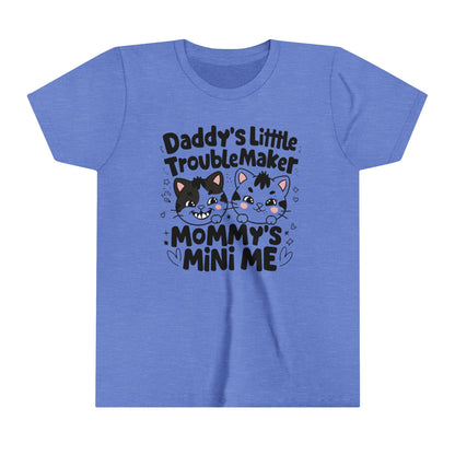 Daddy Little Troublemaker Youth Heavy Cotton T-Shirt