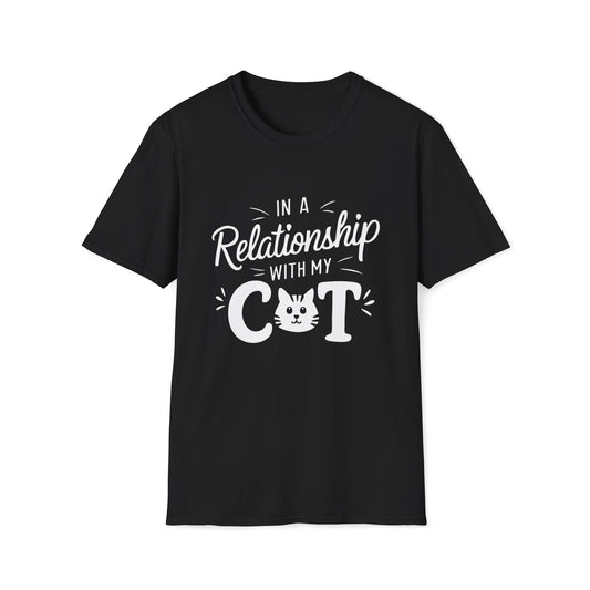 Men's Tshirt In A Relationships With Cat Cat Relationship Short Sleeves Casual Regular Fit Cottagecore Funny Cat Tees