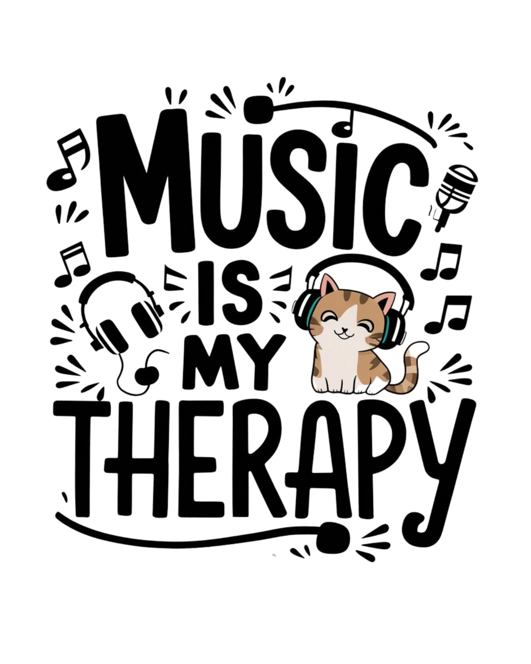 Music Is My Therapy Cotton T-Shirt