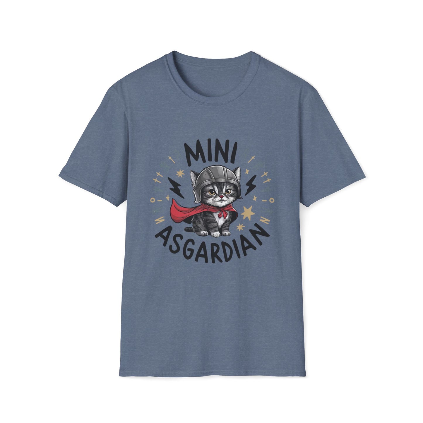 Men's Tees Mini Asgardian kitten Short Sleeves Casual Regular Fit Cotton Funny Cat T-Shirt