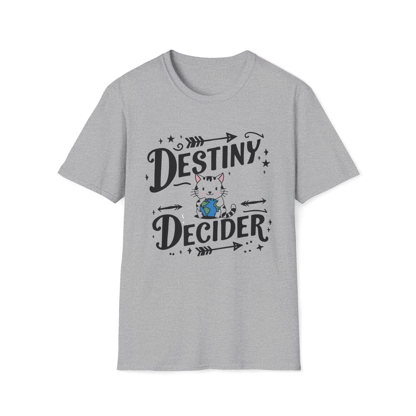 Men Tees Destiny Decider Best Cat Dad Short Sleeves Casual Regular Fit Cotton Funny Cat T-Shirt