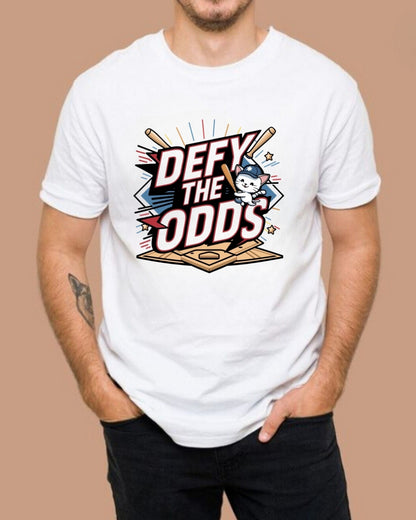 Defy The Odds Baseball Crew Neck Cotton Tees