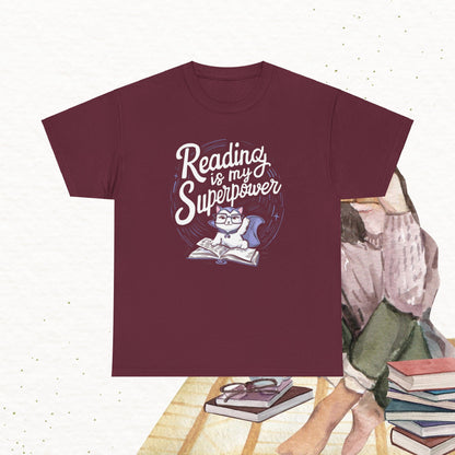 Reading Is My Superpower Cotton Tshirts