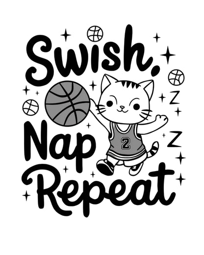 Swish Nap Repeat Basketball Tee