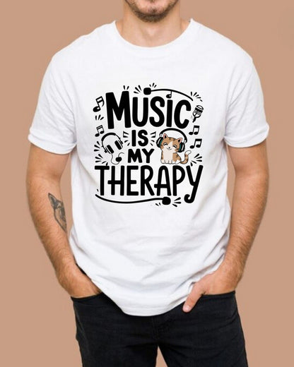 Music Is My Therapy Cotton T-Shirt