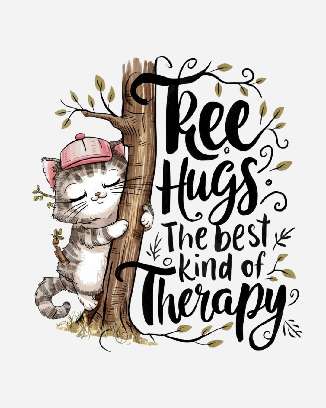 Tree Hugs Best Kind of Therapy Women Cotton Tshirt