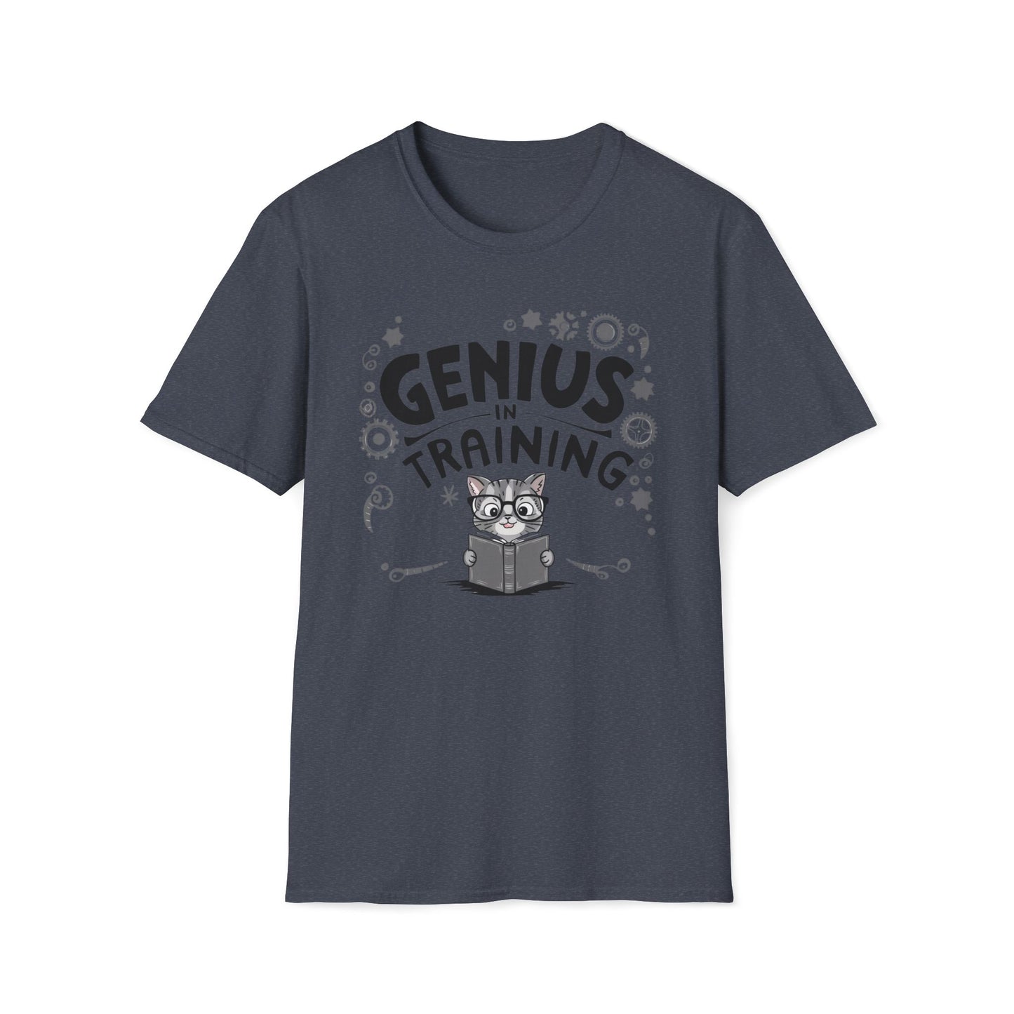 Men's Tees Genius In Training kitten Short Sleeves Casual Regular Fit Cotton Funny Cat T-Shirt