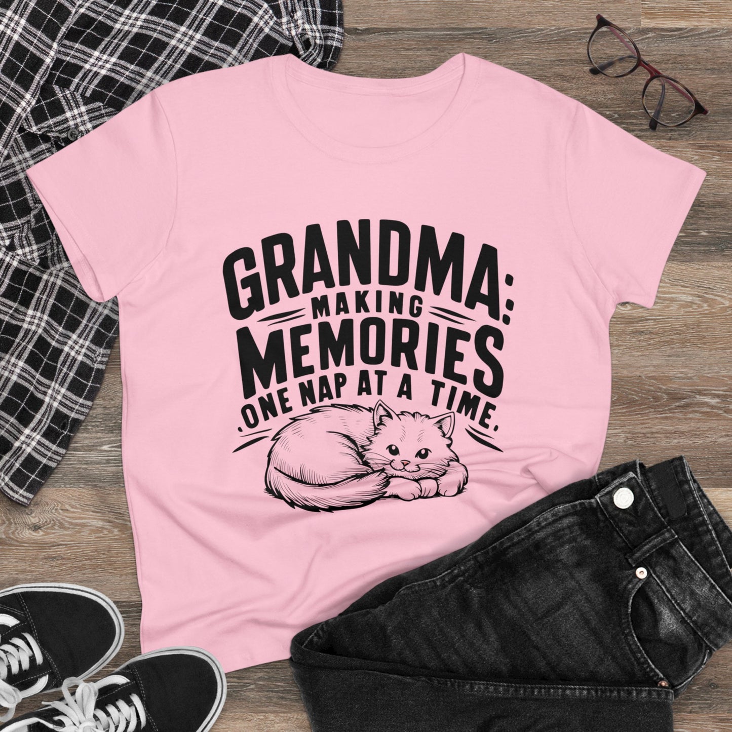 Grandpa Having Memory One Nap A Time  Women Cotton Tshirt