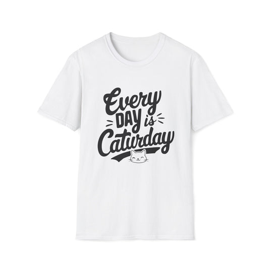 Men's Tee Everyday Caturday Cat Relationship Short Sleeves Casual Regular Fit Cottagecore Funny Cat Tees