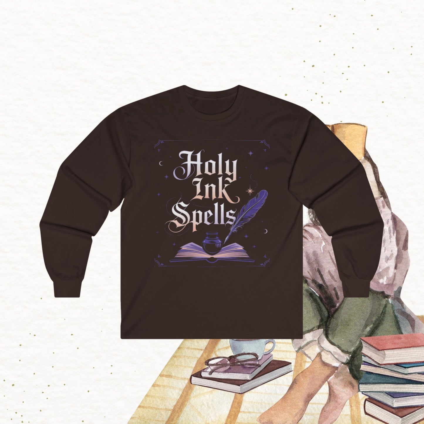 Holy Ink Spells Cotton Long Sleeve Tshirt