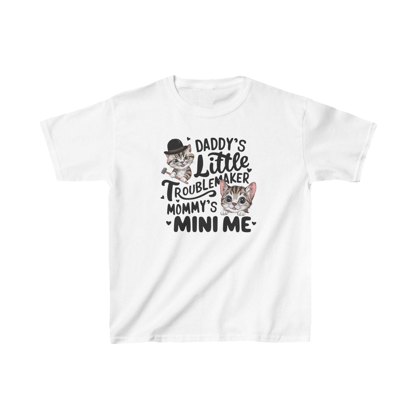 Daddy Little Troublemaker Heavy Cotton Kids Tshirts