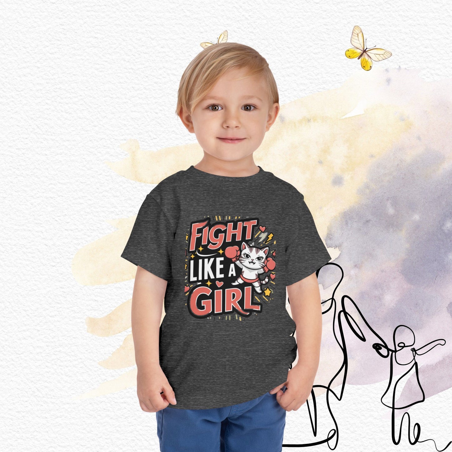 Fight Like Girl Toddler Cotton T-Shirts