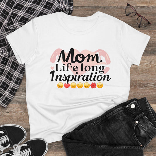 Mom Life Long Inspiration Short Sleeve Regular Fit Cotton Womens Tees