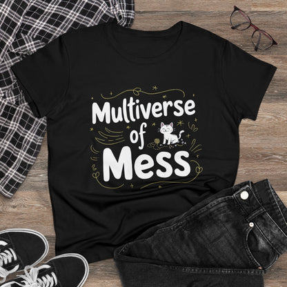 Womens Tshirt Multiverse of Madness Cat Mom Shirts Tops Short Sleeve Regular Fit Cotton Funny Cat Graphic Tees