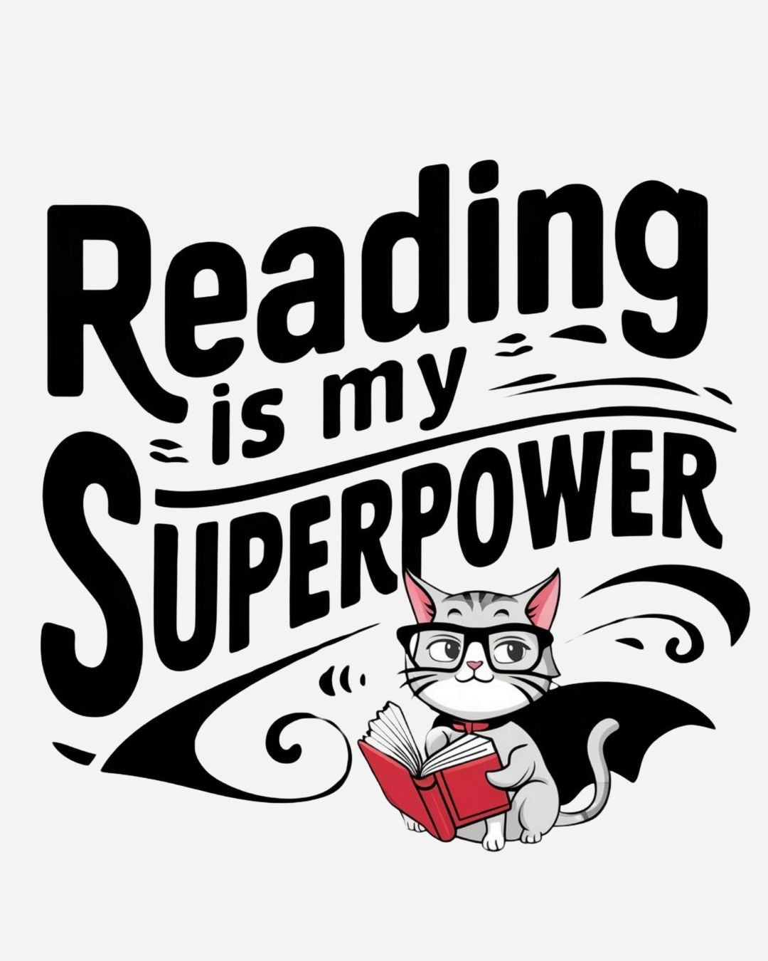 Reading Is My Superpower Women Crew Neck Cotton Tshirt