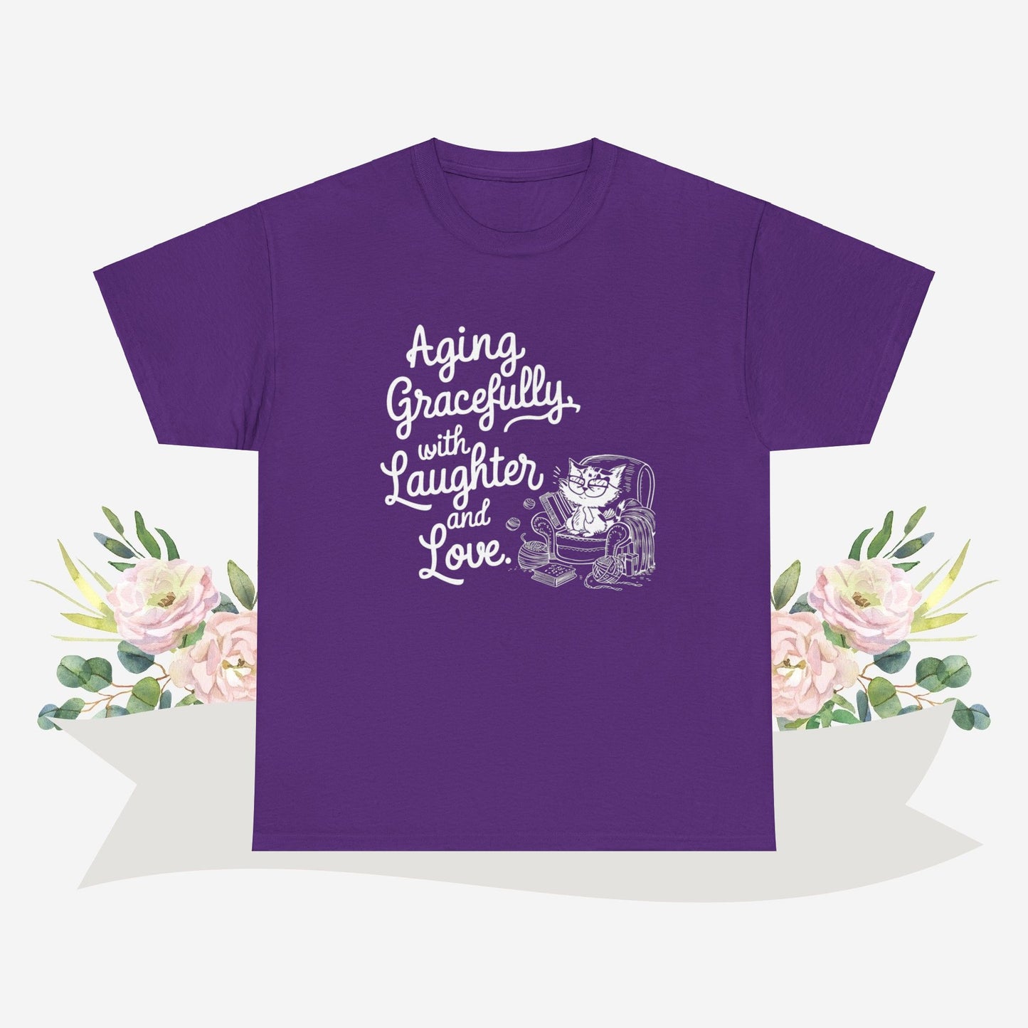 Aging Graceful Laughter  & Loves Grandma Cotton T-Shirt