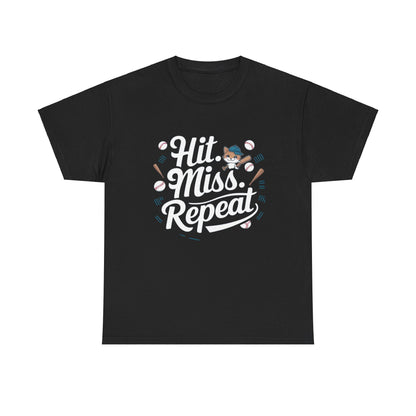 Hit Miss Repeat Baseball Crew Neck Tees