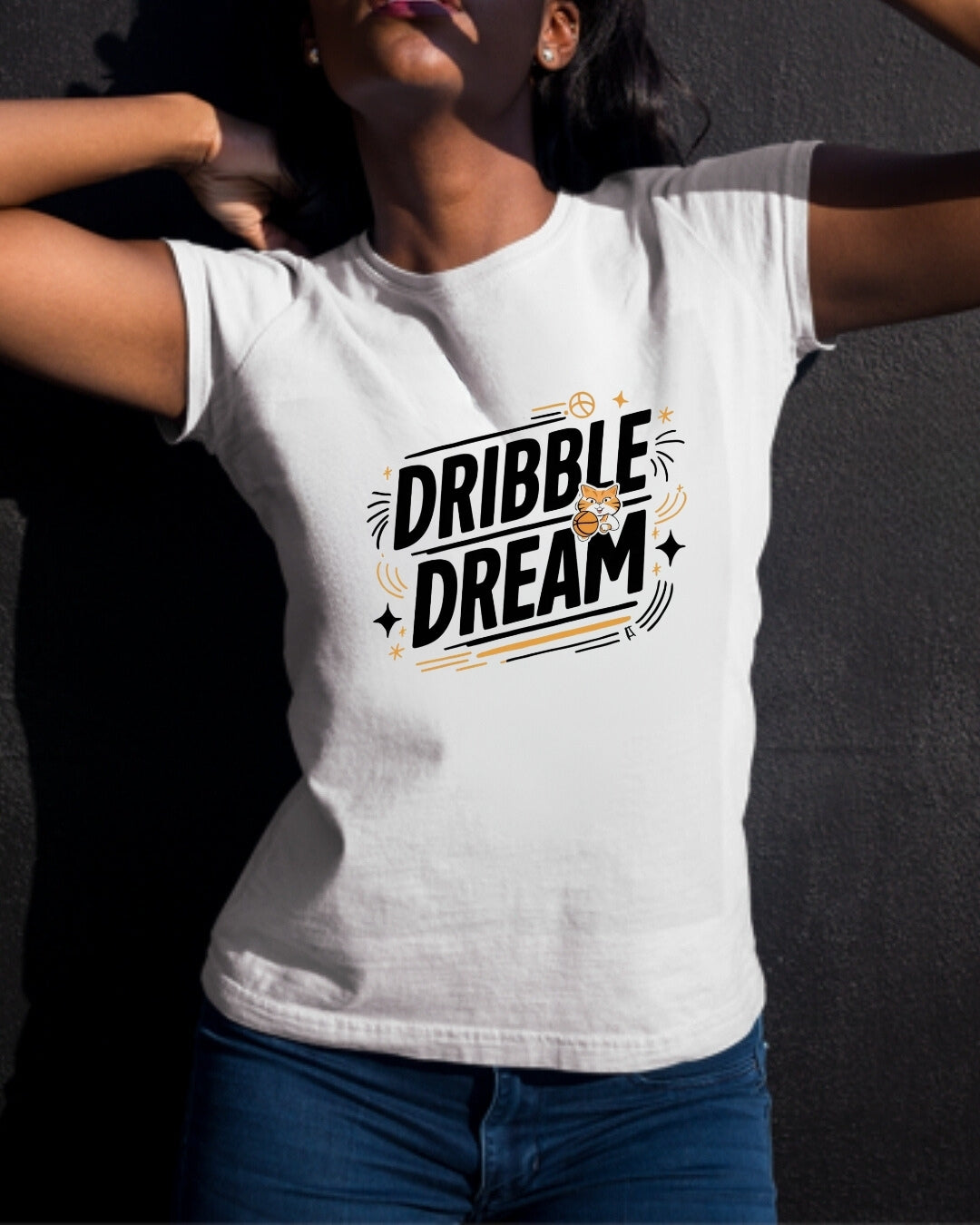 Dribbles Dream Basketball Cotton Tee