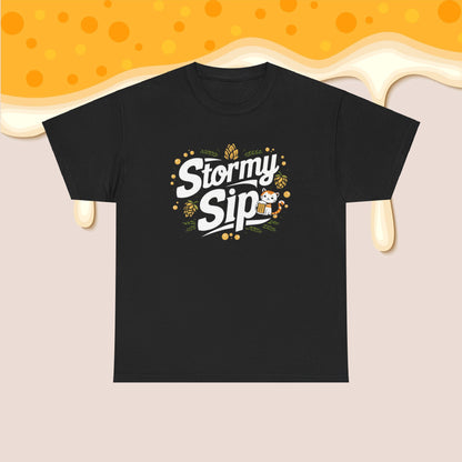 Stormy Sips Cotton T-Shirt